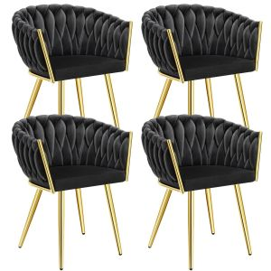 Set j&iacute;deln&iacute;ch židl&iacute; Astano samet, uzlov&yacute; design